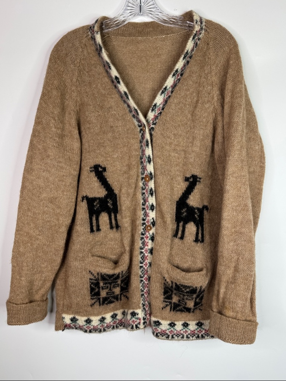 Alpaca Brown Button Cardigan Sweater
